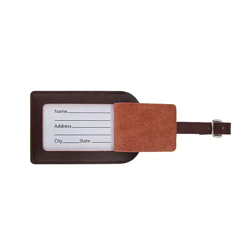  Genuine Leather Luggage Tag – Premium Travel Accessory with Privacy Cover